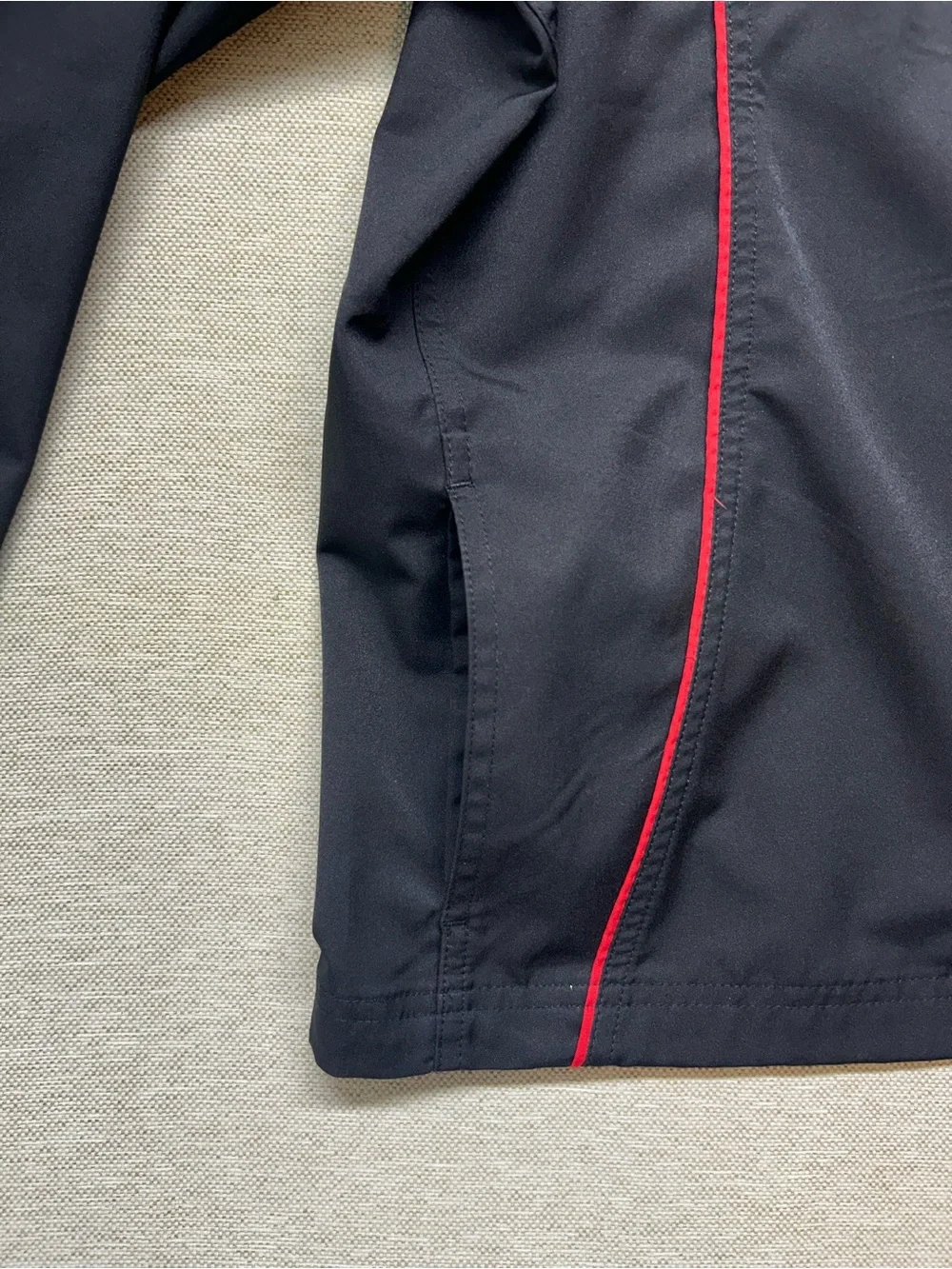 bolle Black Windbreaker Jacket with Red Trim